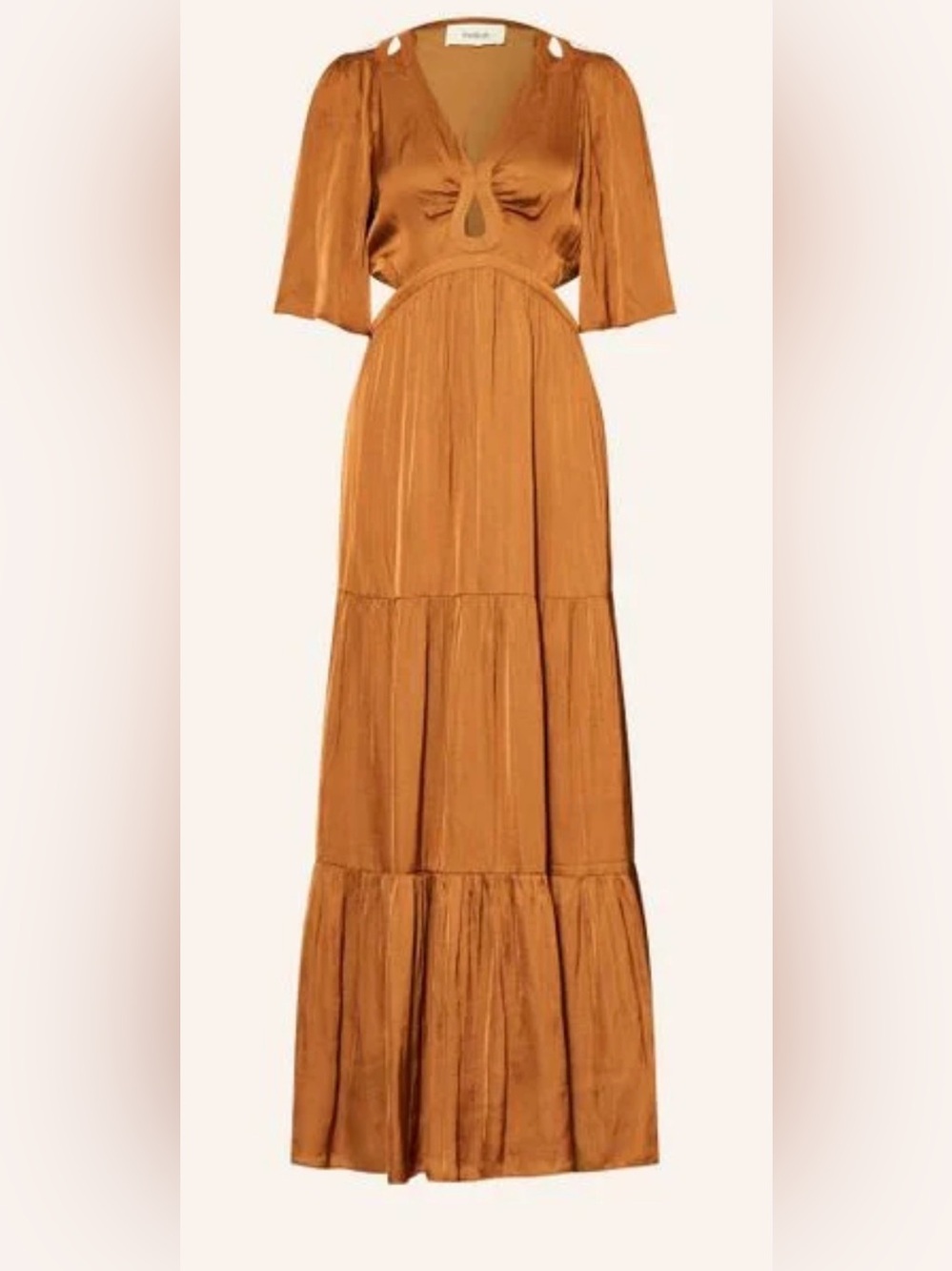 ba&sh Rust / Copper Satin Dress with Keyhole Detail - perfect condition.